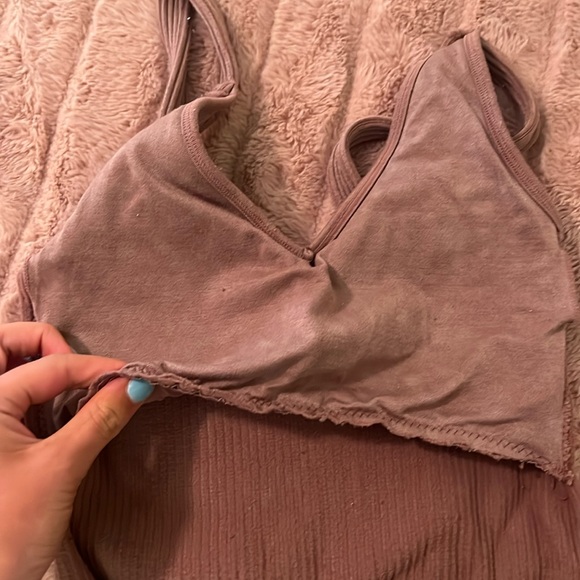 Padded Burnt Red Cropped Tank - Picture 3 of 3